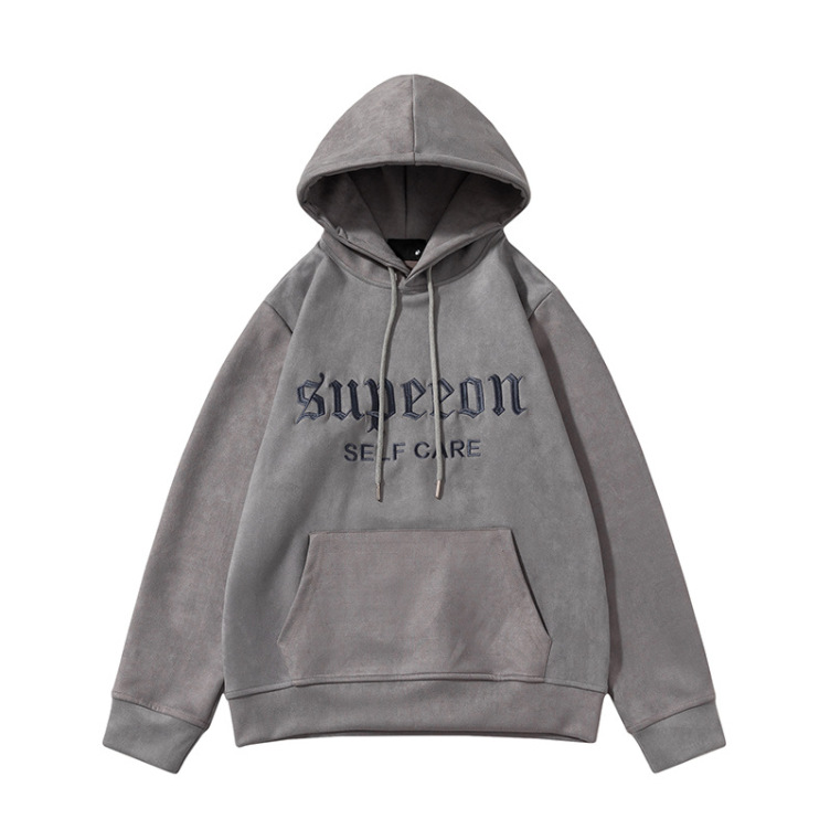 American retro suede letter jacket high street hoodies