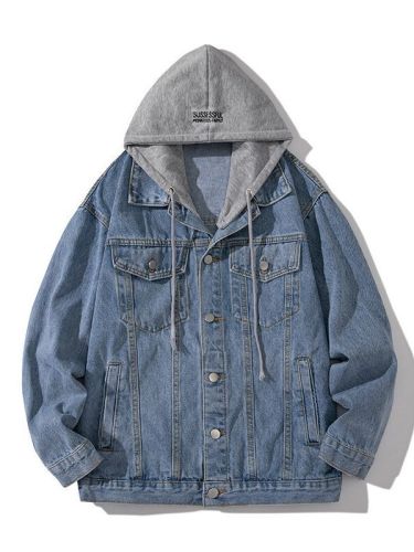 Denim loose and versatile hooded casual workwear Jacket