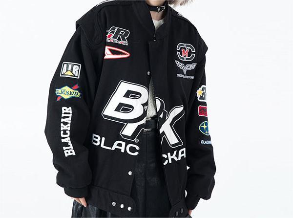 Retro racing embroidery heavy industry thin section Jacket