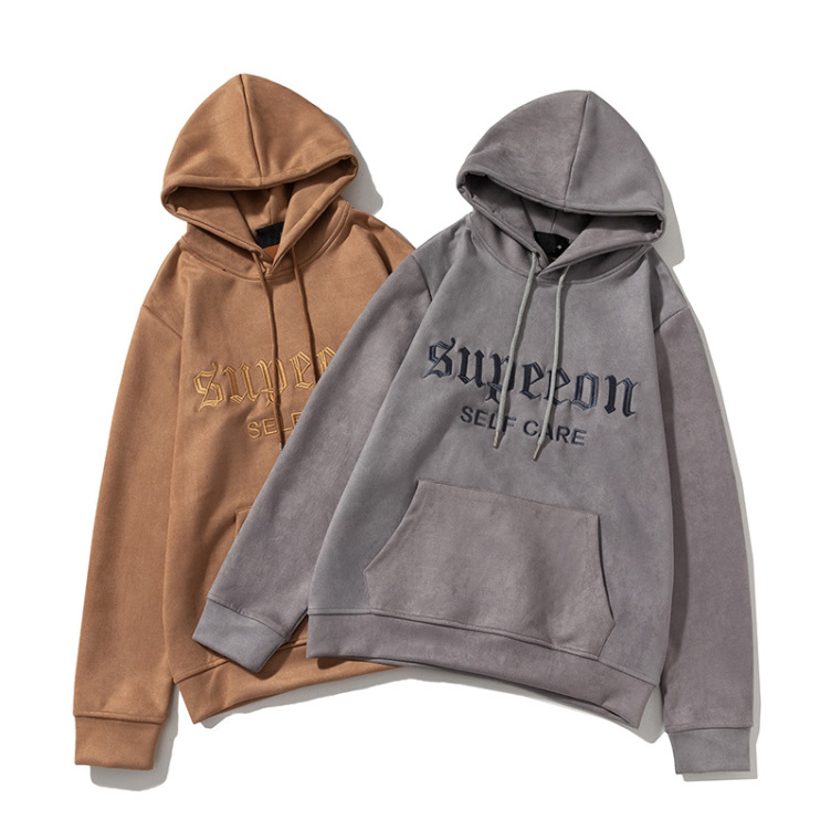 American retro suede letter jacket high street hoodies