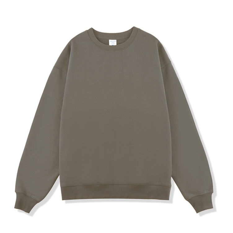 450G heavy solid color plus velvet round neck, loose and thick sweatshirts