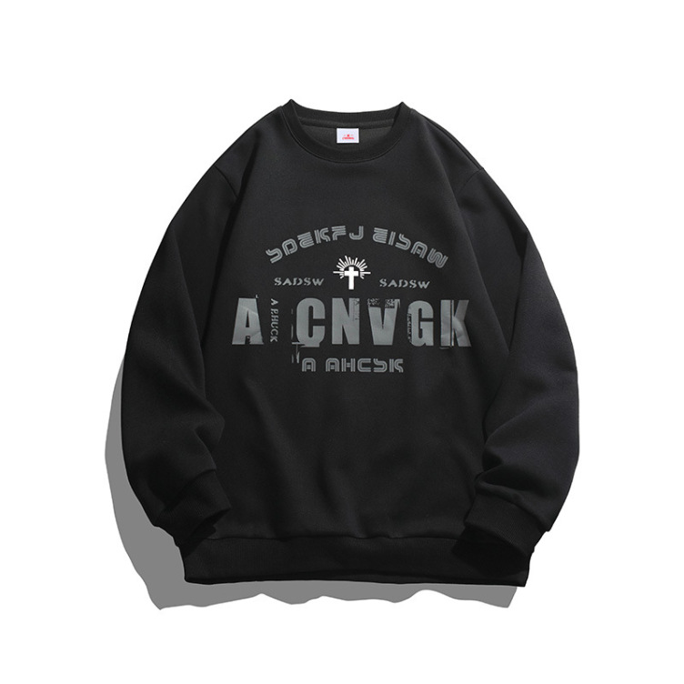 High street winter thickened velvet round neck long sleeve bottoming sweatshirts