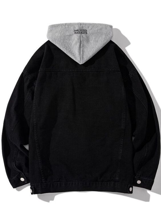 Denim loose and versatile hooded casual workwear Jacket