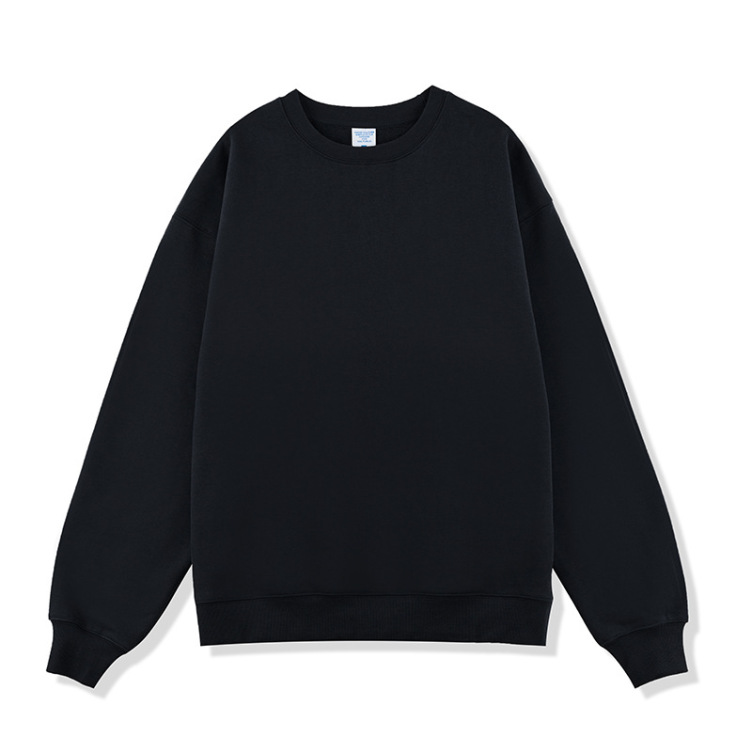 450G heavy solid color plus velvet round neck, loose and thick sweatshirts