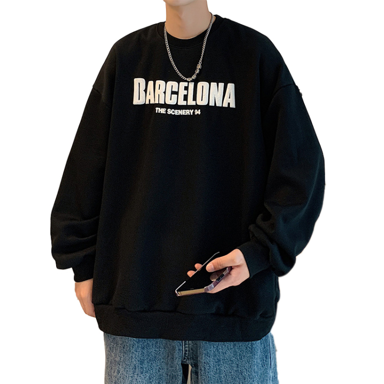 High street winter thickened velvet round neck long sleeve bottoming sweatshirts