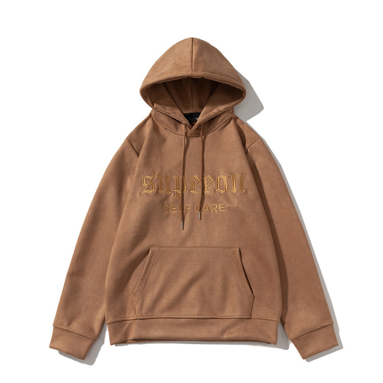 American retro suede letter jacket high street hoodies