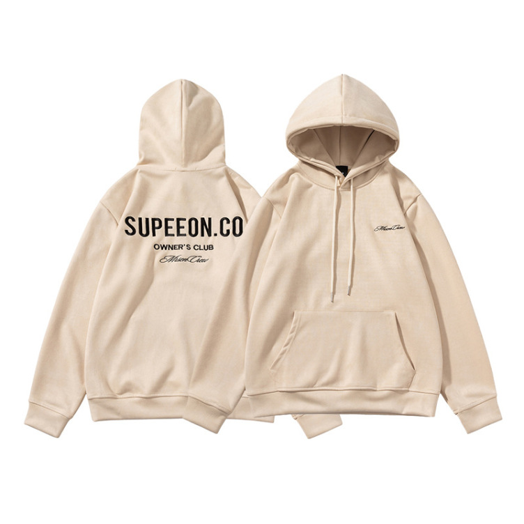 American retro suede letter jacket high street hoodies