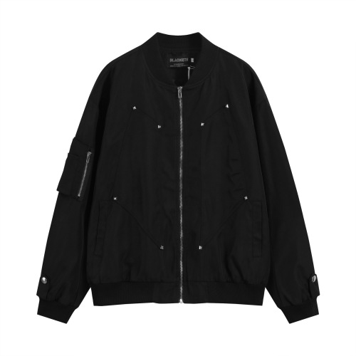 Pilot solid color stand collar motorcycle versatile Jacket