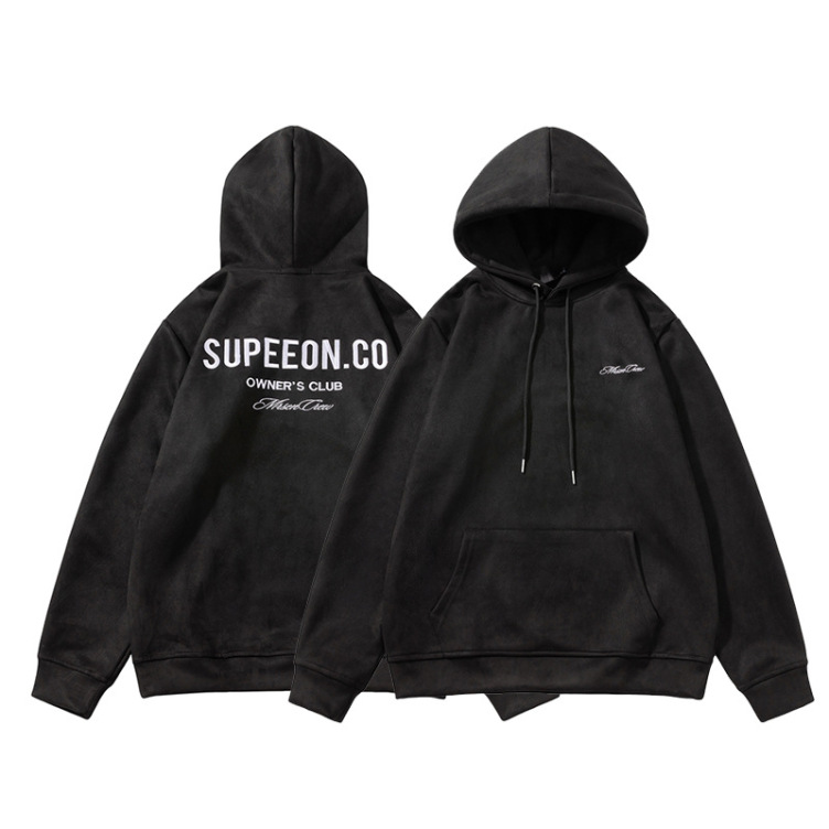 American retro suede letter jacket high street hoodies