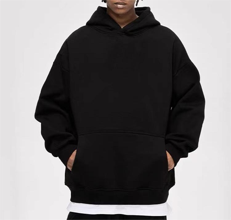 520g heavyweight pure cotton drop shoulder mid-length style hoodies