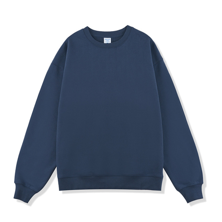 450G heavy solid color plus velvet round neck, loose and thick sweatshirts