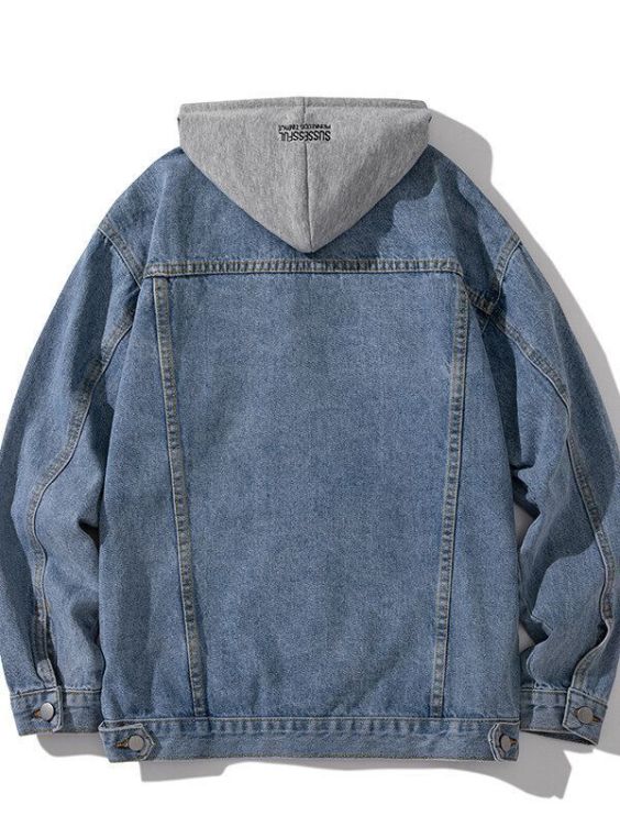 Denim loose and versatile hooded casual workwear Jacket