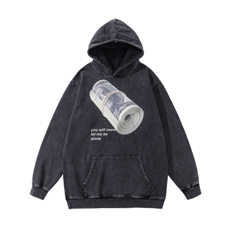 High street dark Doberman print heavily distressed hoodies