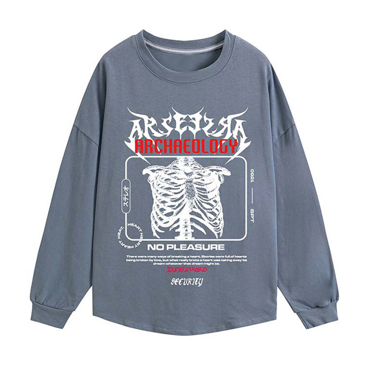Skull print hip hop loose and versatile sweatshirts