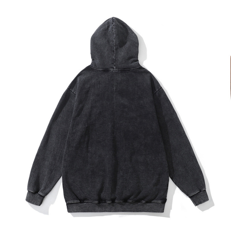 High street dark Doberman print heavily distressed hoodies