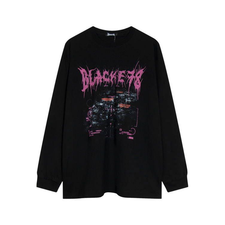 Retro high street style graffiti letters loose base sweatshirts