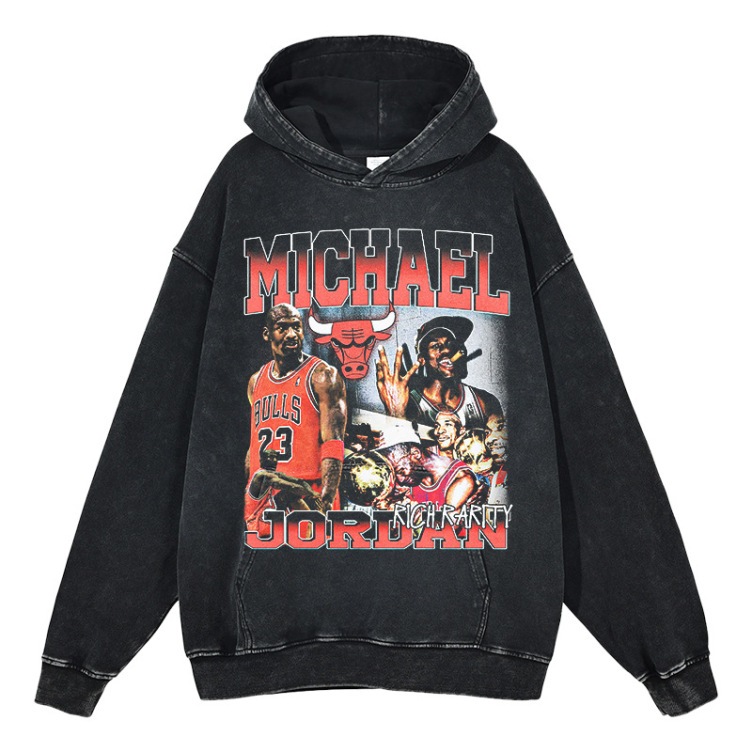 NBA basketball star Michael MJ Rodman portrait print hoodies