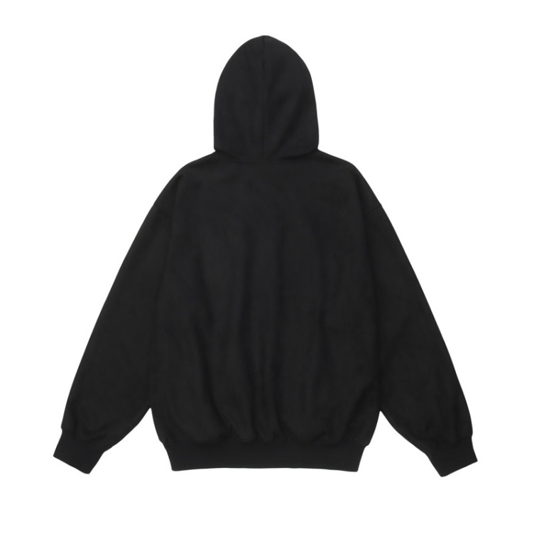 Retro Abstract Butterfly Print Hip Hop Loose Suede hoodies
