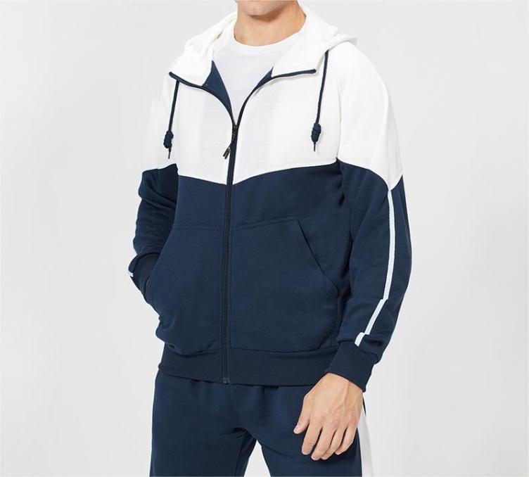 Hooded suit men's American retro cardigan casual sports sportswear
