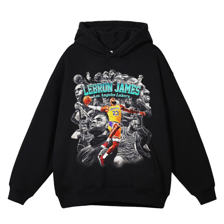 BC LeBron James printed retro loose basketball jersey hoodies