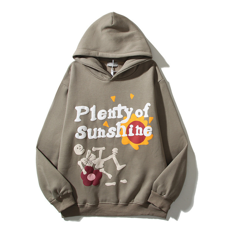 American high street retro graffiti foam letter print hoodies