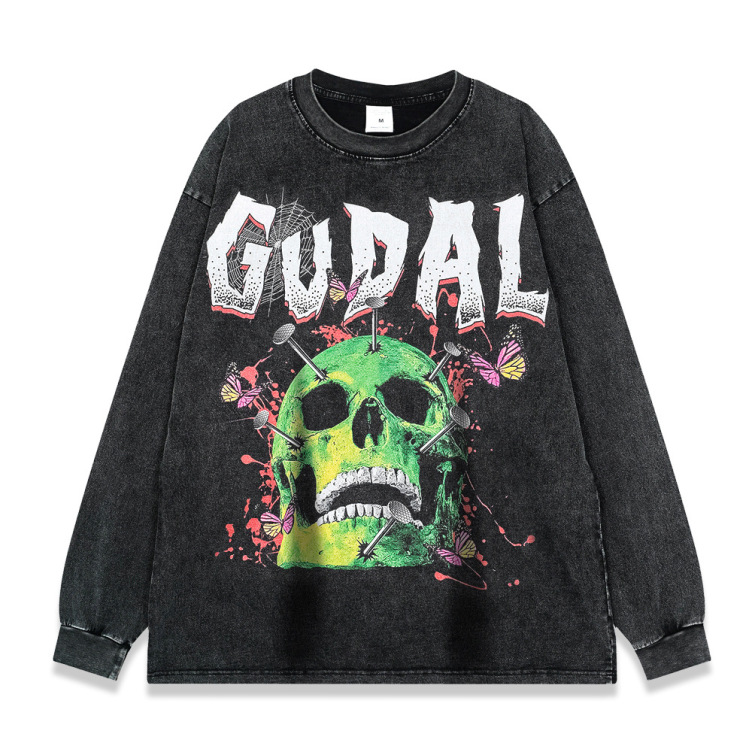 260g heavy fried snowflake retro high street loose sweatshirts