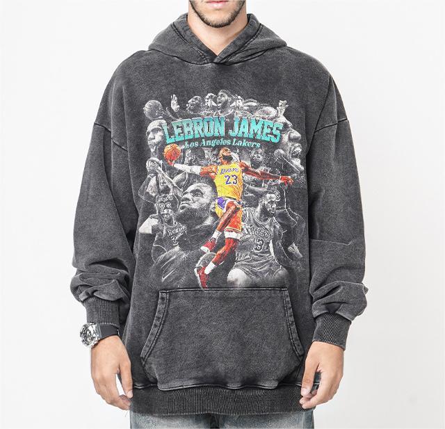 BC LeBron James printed retro loose basketball jersey hoodies