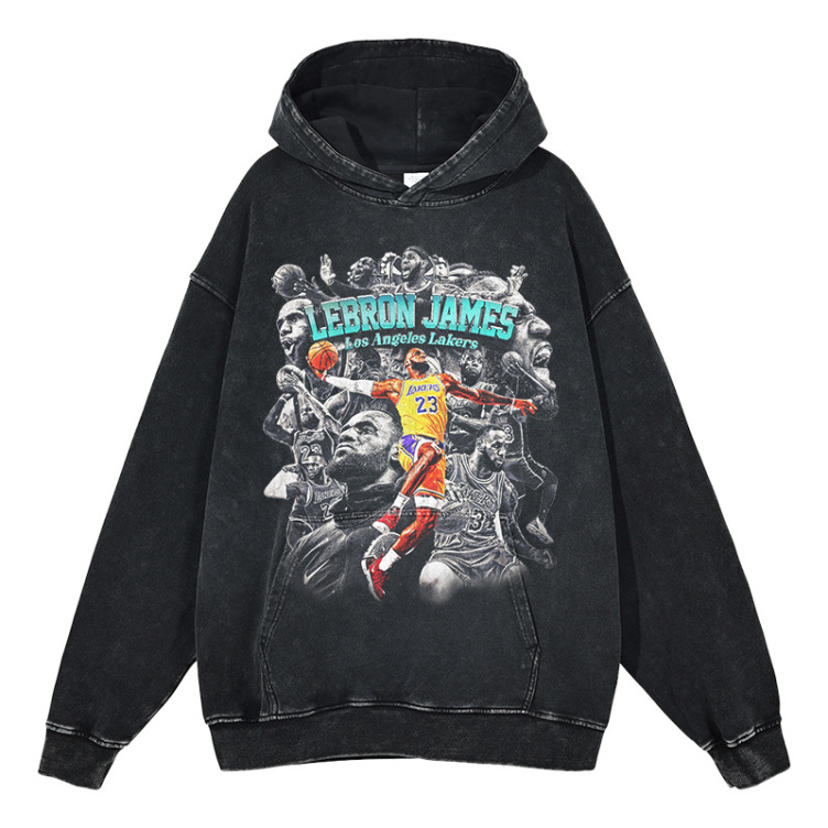 BC LeBron James printed retro loose basketball jersey hoodies