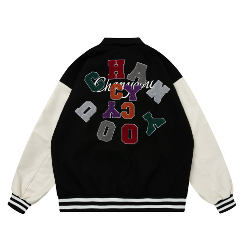 American hip hop letter embroidery loose lapel baseball Jacket