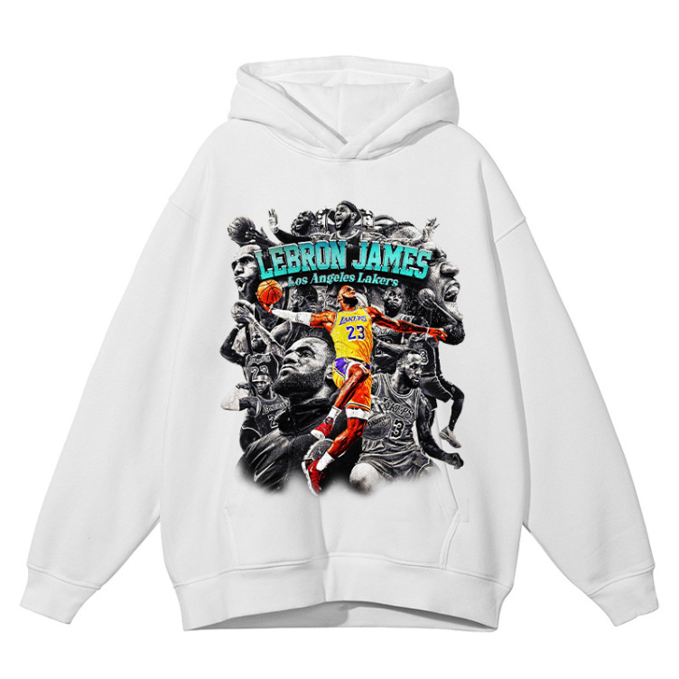 BC LeBron James printed retro loose basketball jersey hoodies
