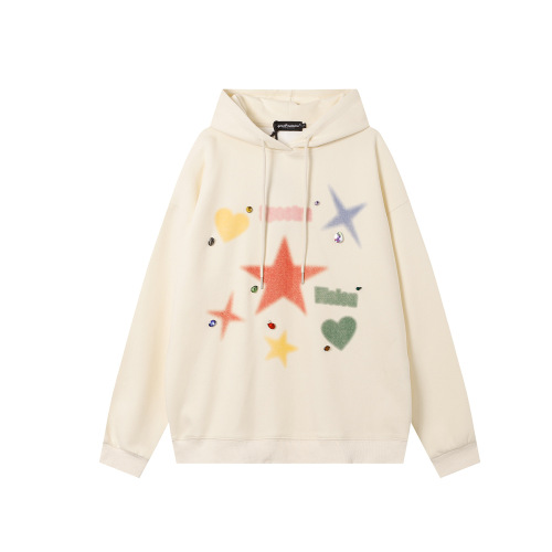Hip hop retro vintage colorful star print hoodies