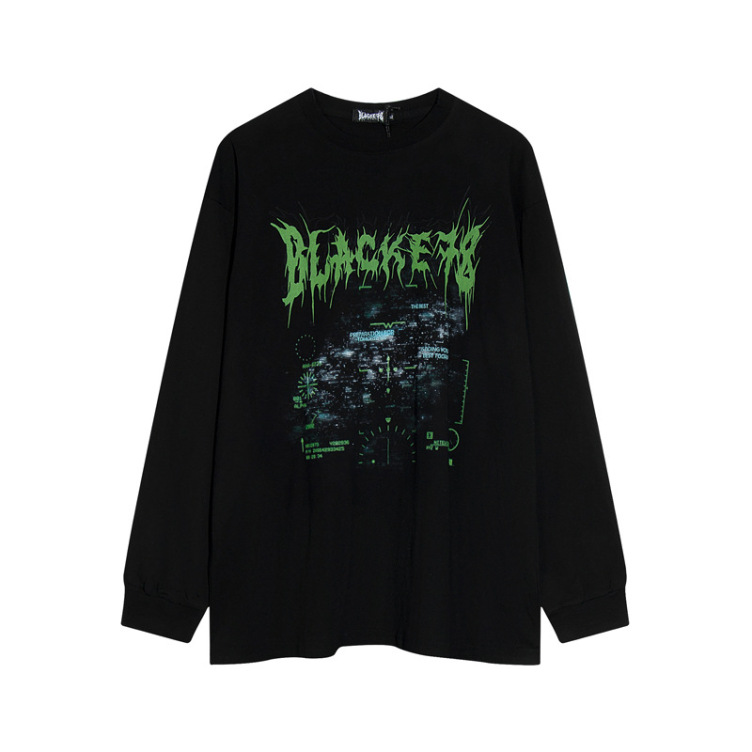 Retro high street style graffiti letters loose base sweatshirts
