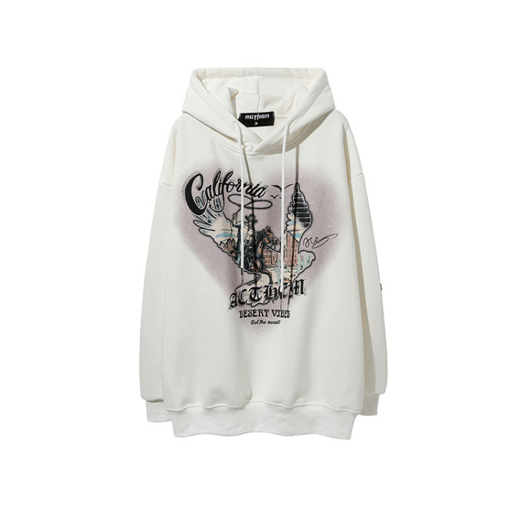 Washed, distressed and velvet hip-hop lazy style hoodies