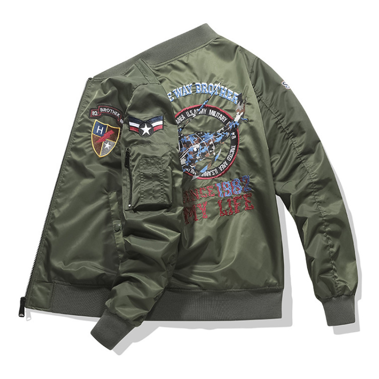 Motorcycle air force ma1 workwear embroidered baseball uniform Jacket