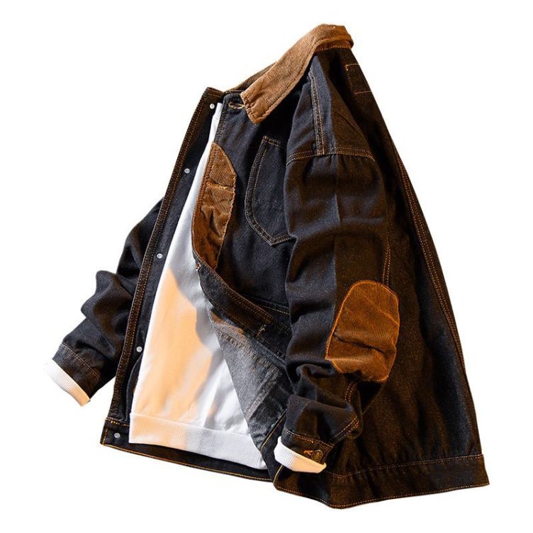 Spliced denim loose workwear Jacket
