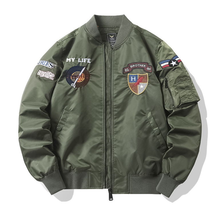 Motorcycle air force ma1 workwear embroidered baseball uniform Jacket