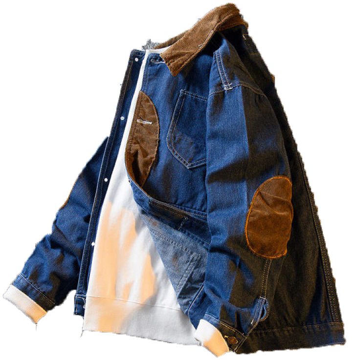 Spliced denim loose workwear Jacket