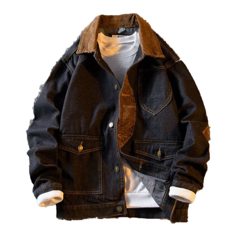 Spliced denim loose workwear Jacket