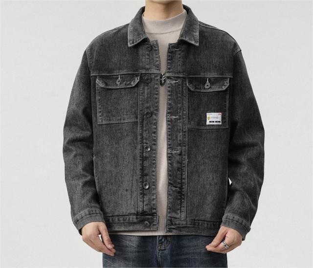High Street Washed Denim Workwear Pocket Stretch Denim jacket
