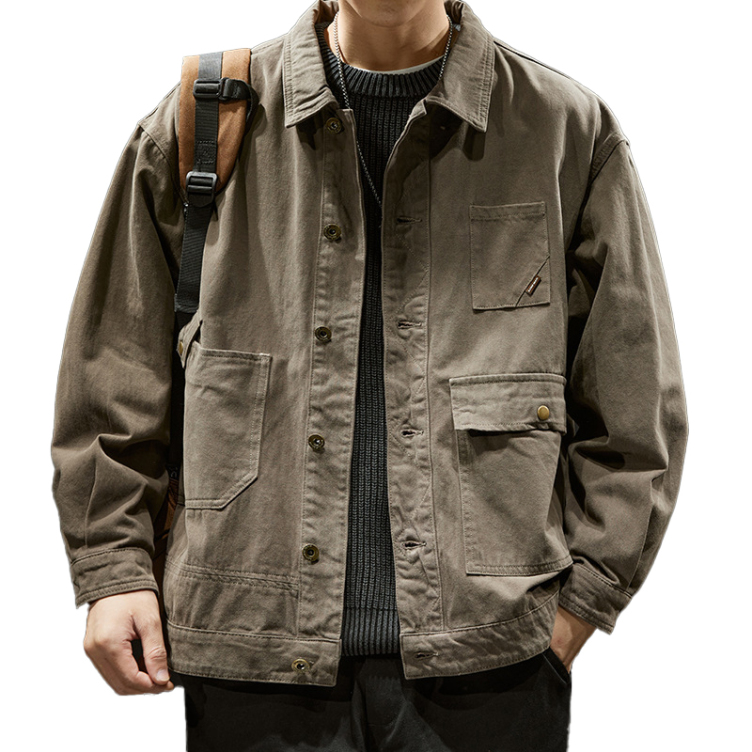 Retro casual loose large size workwear jacket
