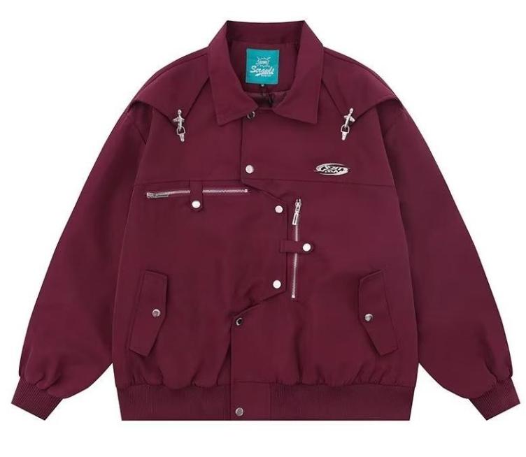 High Street Metal Airplane Button Lapel Retro Versatile Casual jacket