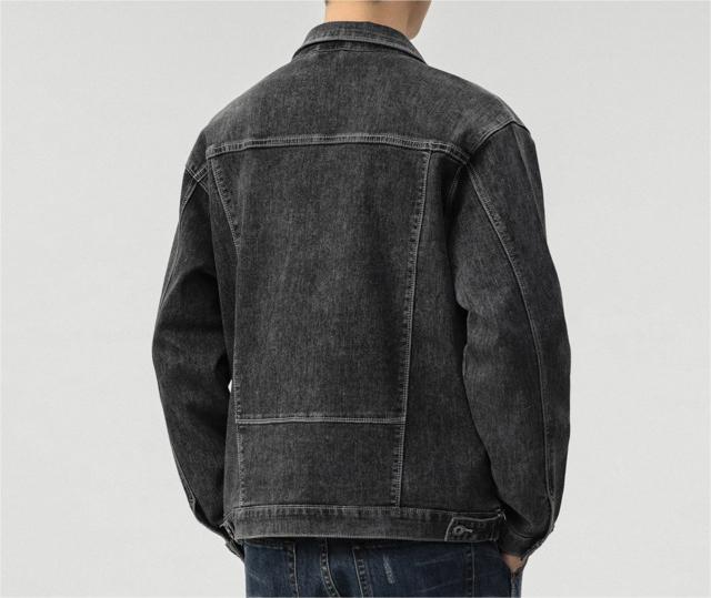 High Street Washed Denim Workwear Pocket Stretch Denim jacket