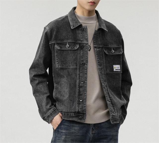 High Street Washed Denim Workwear Pocket Stretch Denim jacket