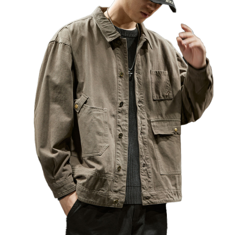 Retro casual loose large size workwear jacket