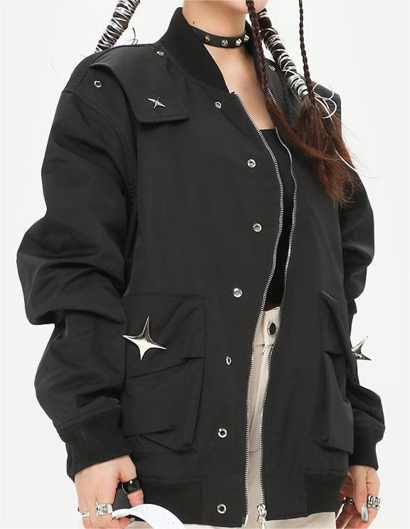 Motorcycle style hiphop heavy metal irregular jacket