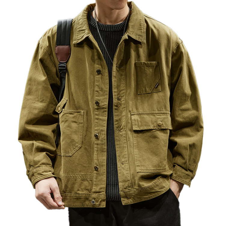 Retro casual loose large size workwear jacket