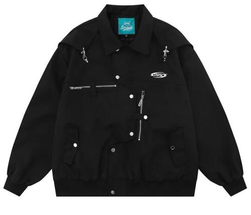 High Street Metal Airplane Button Lapel Retro Versatile Casual jacket