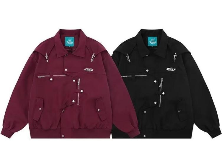 High Street Metal Airplane Button Lapel Retro Versatile Casual jacket