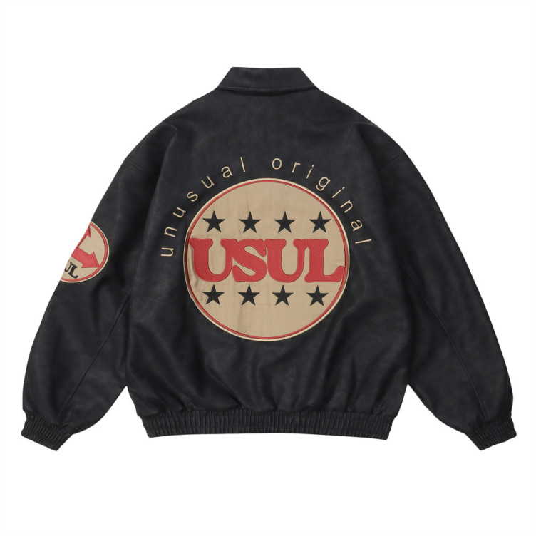 Patch embroidered letter workwear hip-hop loose niche pilot jacket