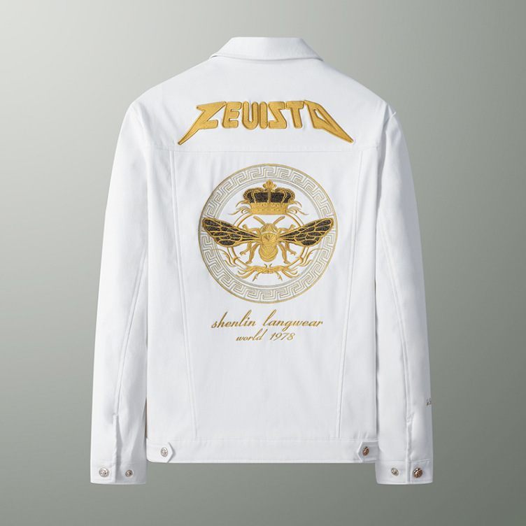 High end little bee embroidery pilot jacket